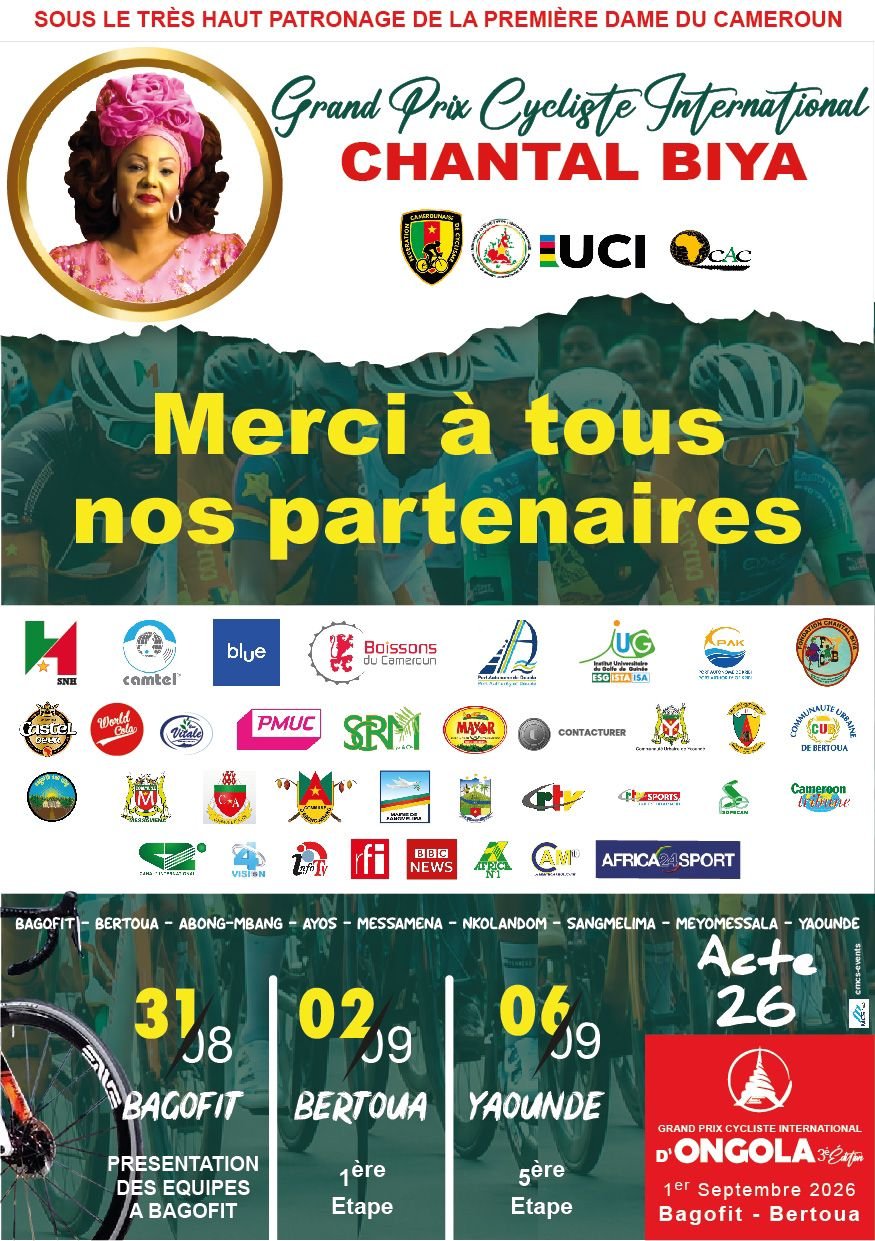 Affiche Officielle Merci à tous nos Partenaires - Grand Prix Chantal Biya 2026